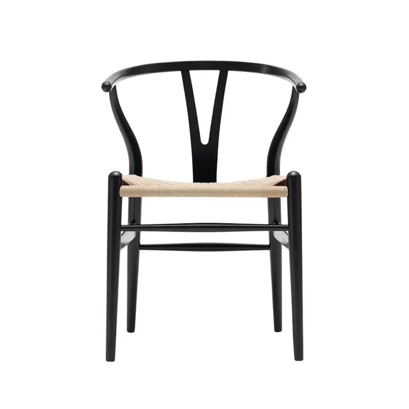 Dining Chair WISHBONE ARMCHAIR CH24 Black stained oak/ natural ropeCARL HANSEN Haute Qualité