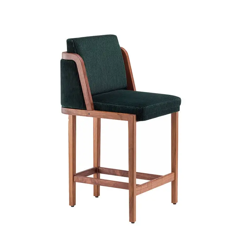 Pas Cher Tabouret haut THRONE dossier tissu Noyer danois huilé / Phlox 983DE LA ESPADA