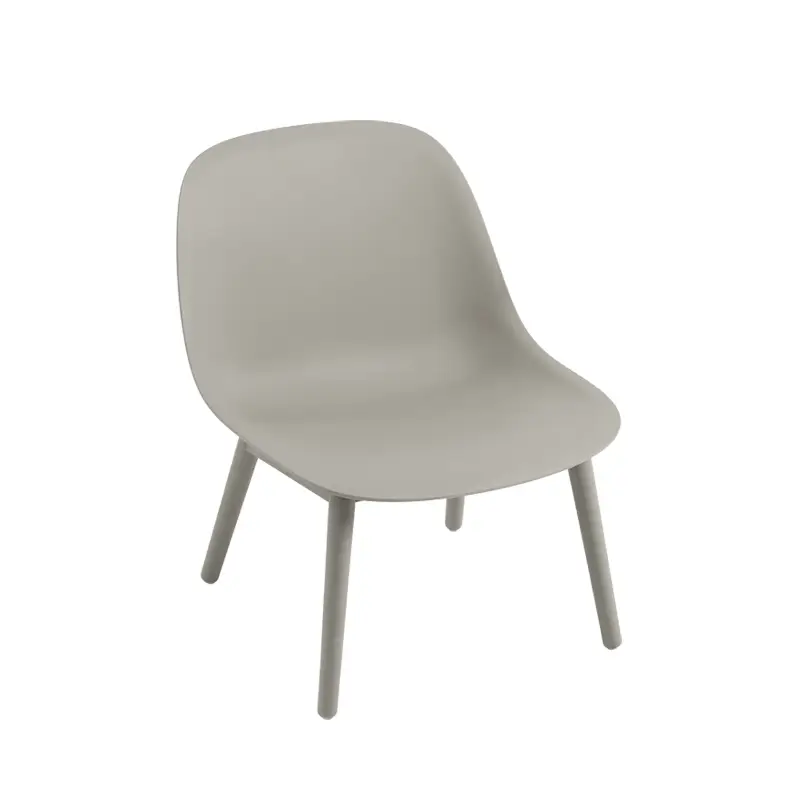 Certifié Easy chair FIBER LOUNGE Wooden legs GreyMUUTO