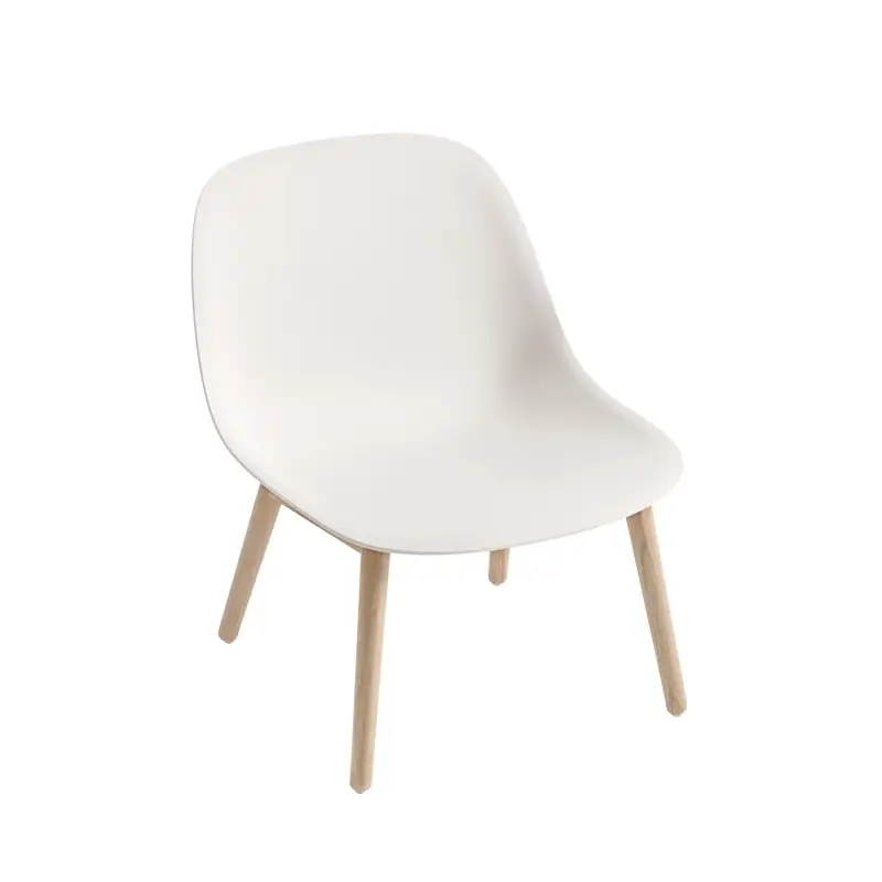 Expédié Aujourd'hui Fauteuil FIBER LOUNGE Pieds bois Blanc/ chêneMUUTO