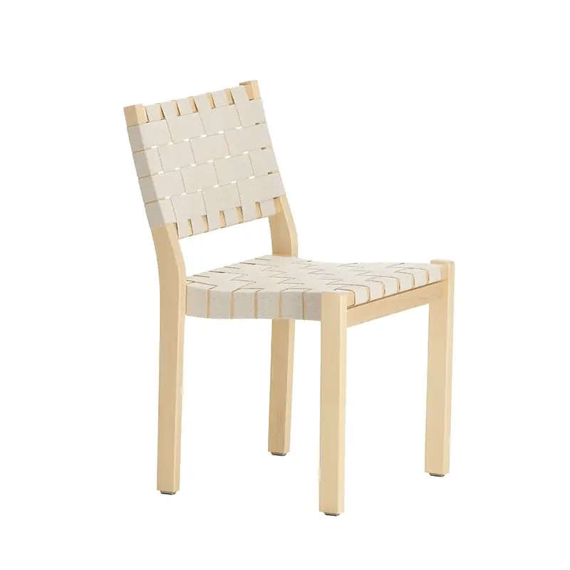Chaise 611 Bouleau naturel / lin naturel/blancARTEK Quantité Limitée
