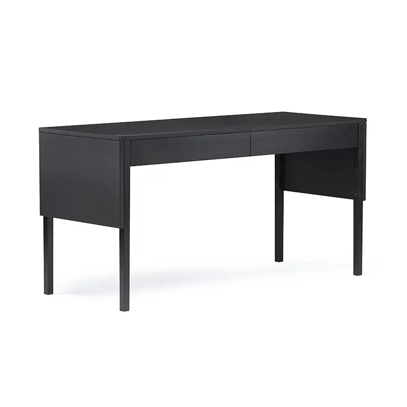 Offre Spéciale Desk DRAPE Black leather / Black painted ashDE LA ESPADA