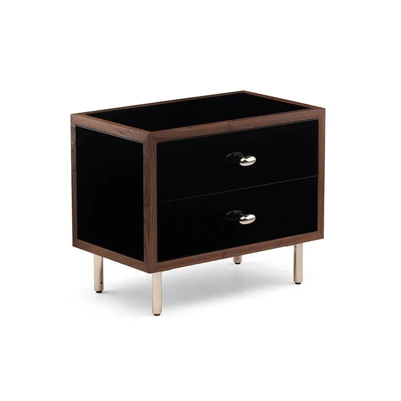 Prix Promo Bedside Table CLASSON Danish walnut oiled / blackDE LA ESPADA