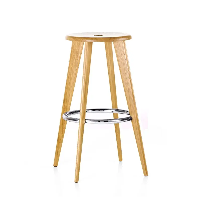 Tabouret haut / Tabouret haut ChêneRepose-pieds chroméVITRA Promotion Saisonnière