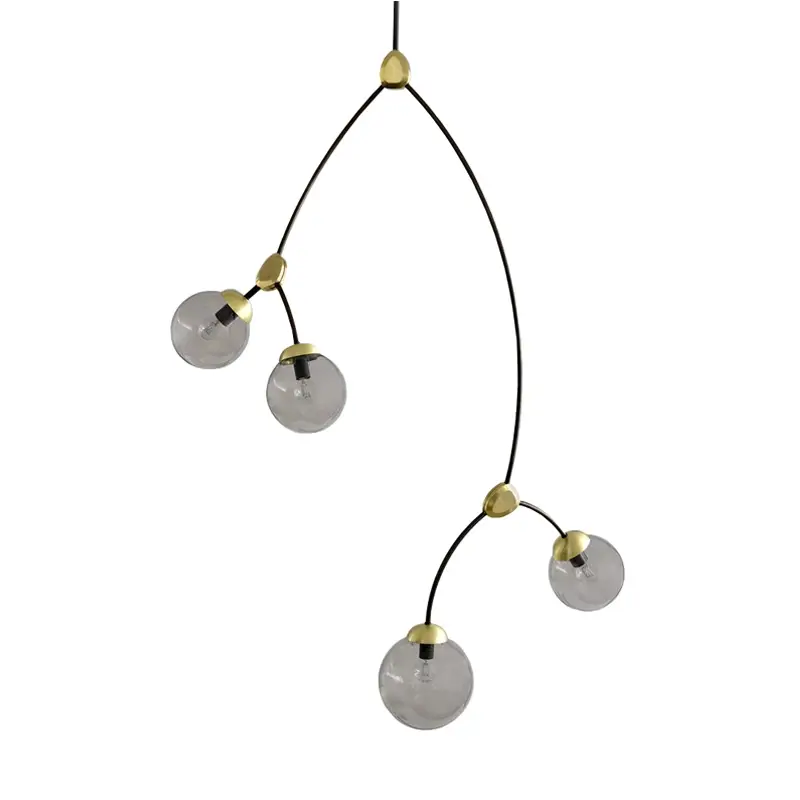 Pendant Light IVY 4 Smoked/ brassCTO LIGHTING Prix Réduit