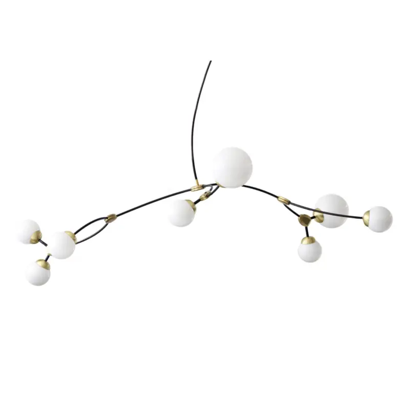 Produit De Marque Pendant Light IVY 8 Opaline white/ brassCTO LIGHTING