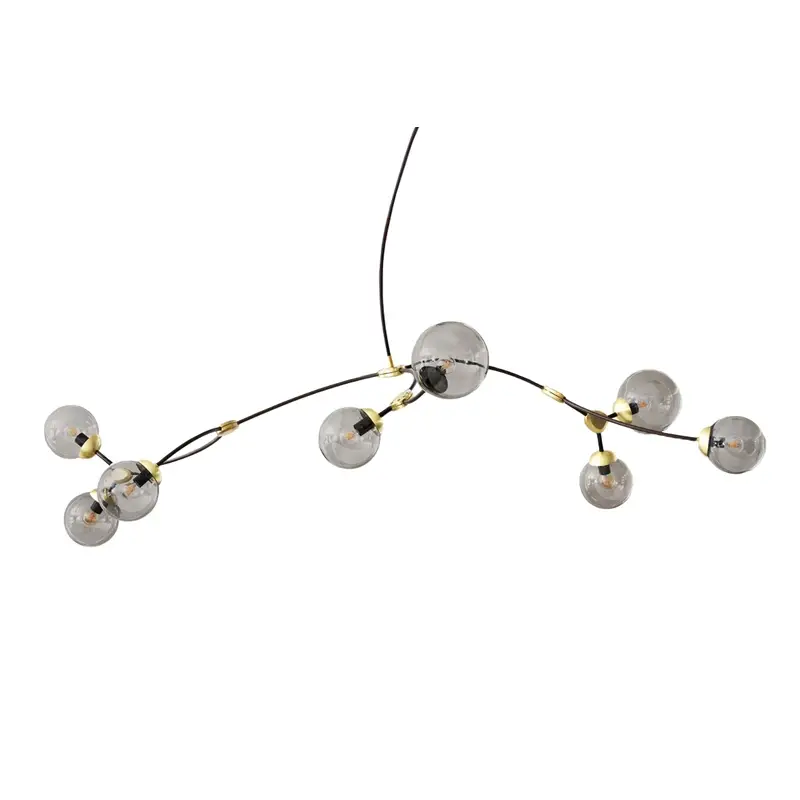 Nouvelle Collection Suspension IVY 8 Fumé/ laitonCTO LIGHTING
