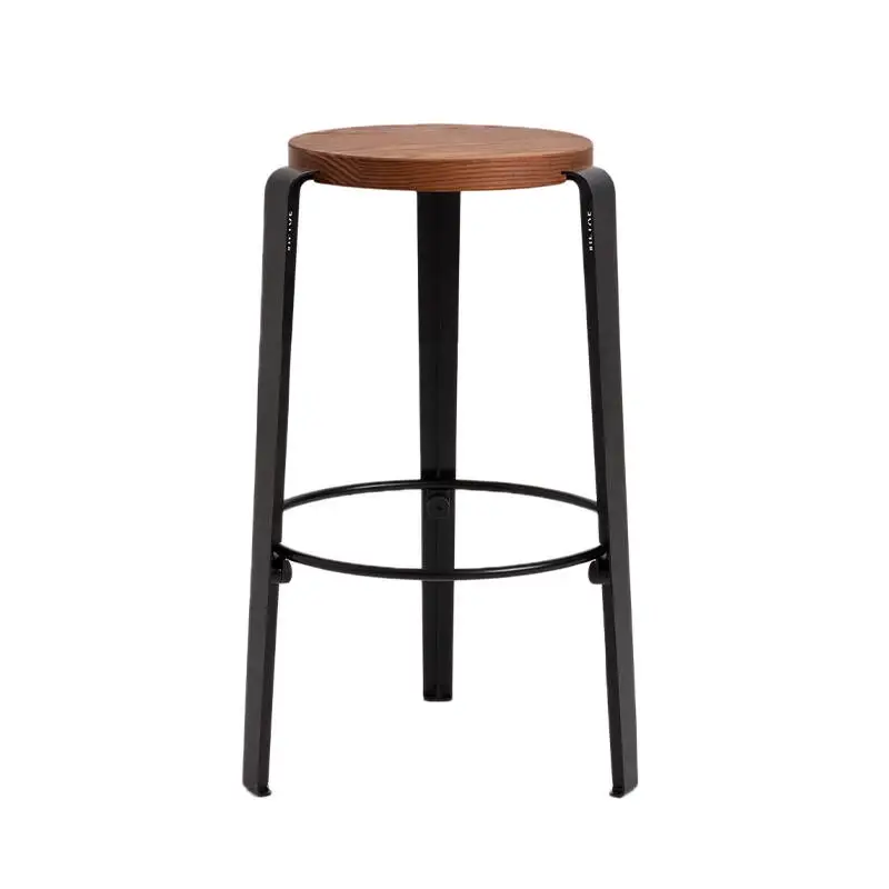 Bon Plan Tabouret haut MI LOU Chêne Teinté Noir graphiteTIPTOE