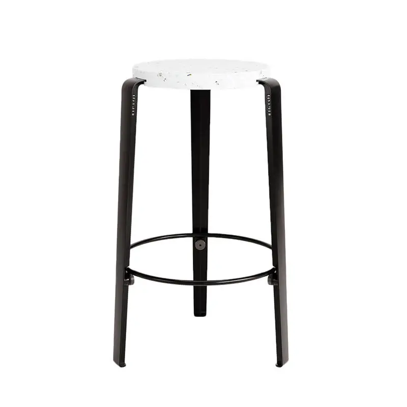 Meilleure Vente Tabouret haut MI LOU Plastique Recyclé Venezia Noir graphiteTIPTOE