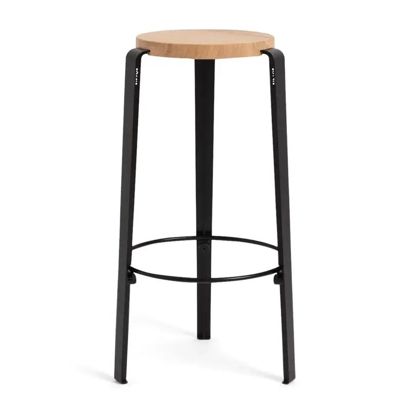 Prix Réduit Bar Stool BIG LOU Oak Black graphiteTIPTOE