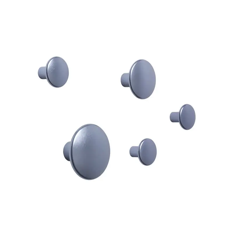 Prix Réduit Wall Hook Set of 5 DOTS METAL coat hooks, light blueMUUTO