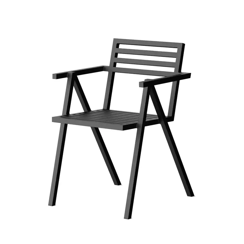 Prix Réduit Chaise extérieure Chaise empilable avec accoudoirs 19 OUTDOORS NoirNINE