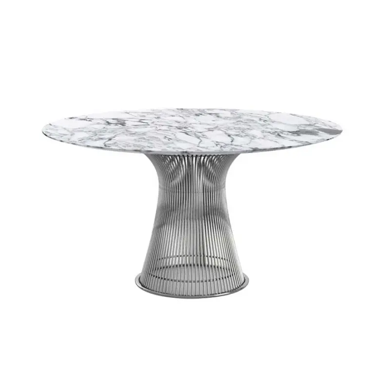 Dining Table PLATNER Ø 135 Marble Arabescato marble, white with grey veiningKNOLL Nouveauté