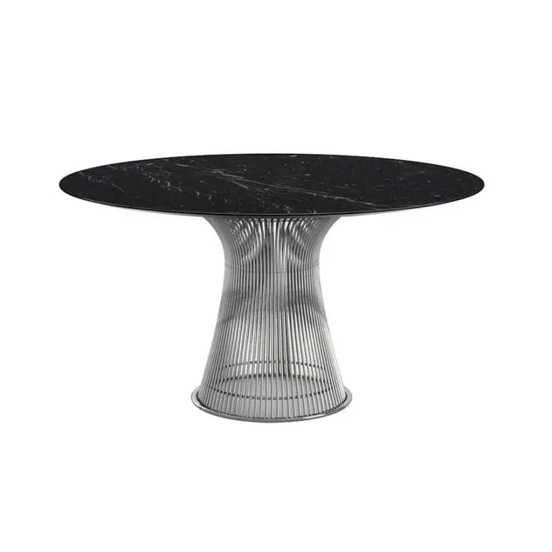 Table PLATNER Ø 135 Marbre Noir veiné blancKNOLL Nouvel Arrivage