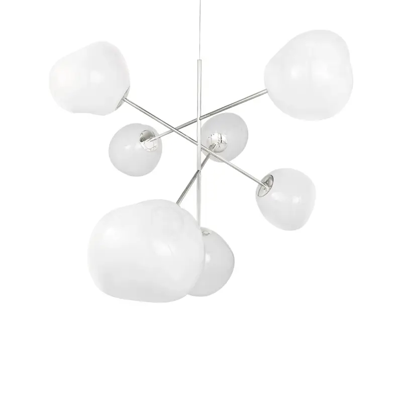 Pendant Light MELT CHANDELIER LARGE Opaline/ chromeTOM DIXON Jusqu'à Épuisement Des Stocks