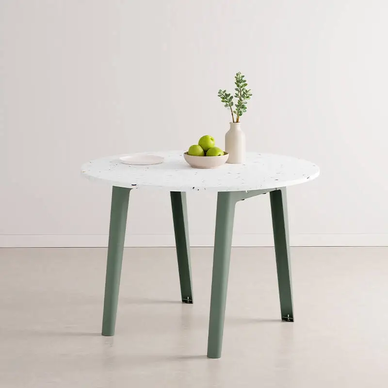 Dining Table NEW MODERN Recycled Plastic Ø 110 Eucalyptus GreyTIPTOE Affaire À Saisir