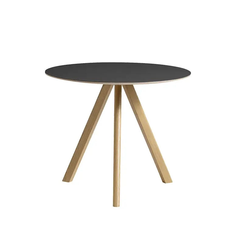 Table COPENHAGUE ROUND TABLE CPH20 Lino noir/ chêne vernis à base d'eauHAY Meilleure Vente