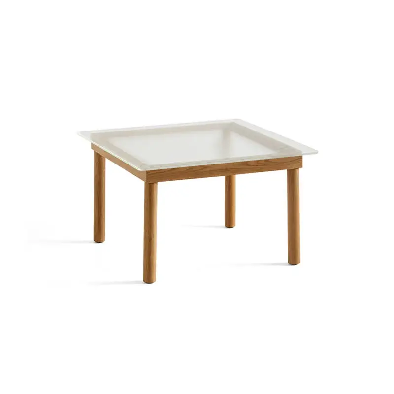 Table basse KOFI 60x60 Chêne/ verre cannelé transparentHAY Solde