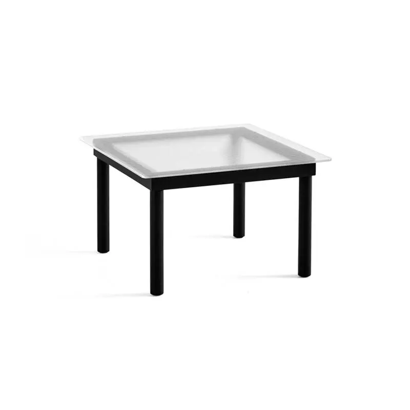 Coffee Table KOFI 60x60 Black/ clear fluted glassHAY Prix Réduit