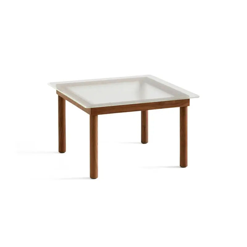 Coffee Table KOFI 60x60 Walnut/ clear fluted glassHAY Nouvelle Collection
