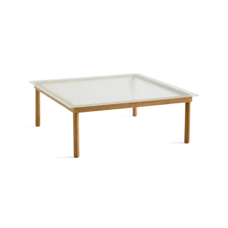 Table basse KOFI 100x100 Chêne/ verre cannelé transparentHAY Offre Du Jour