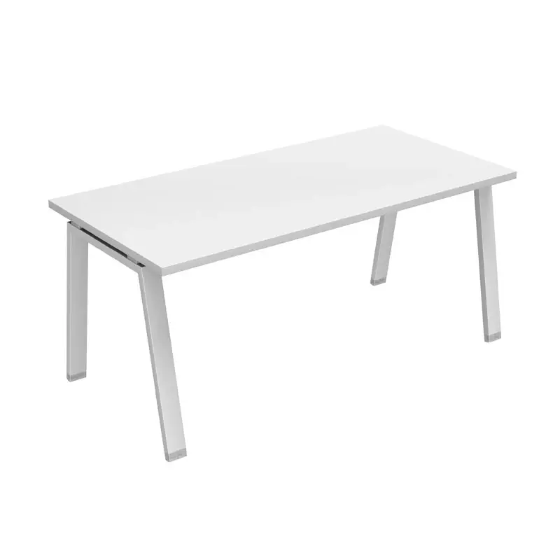 Offre Spéciale Bureau individuel ATREO pieds trapèze BlancSILVERA PRO