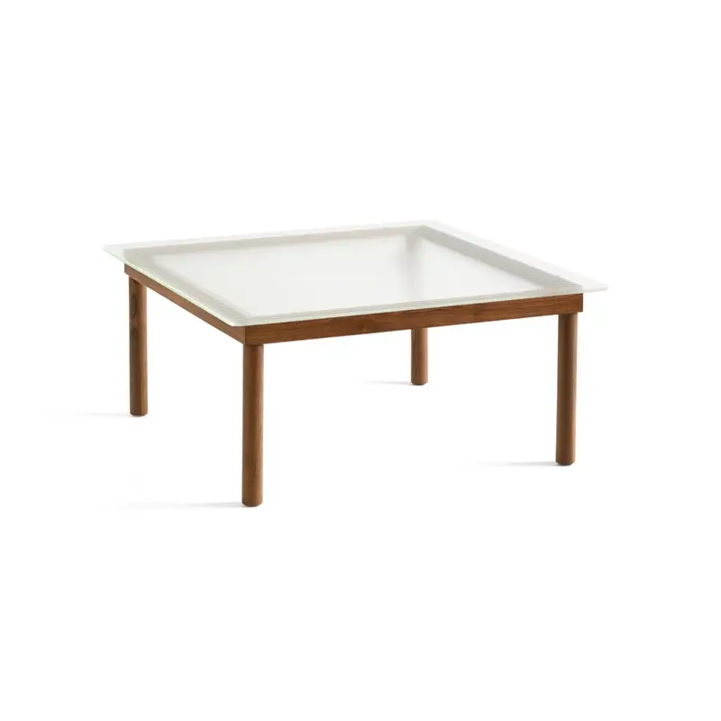 Dernier Modèle Coffee Table KOFI 80x80 Walnut/ clear fluted glassHAY