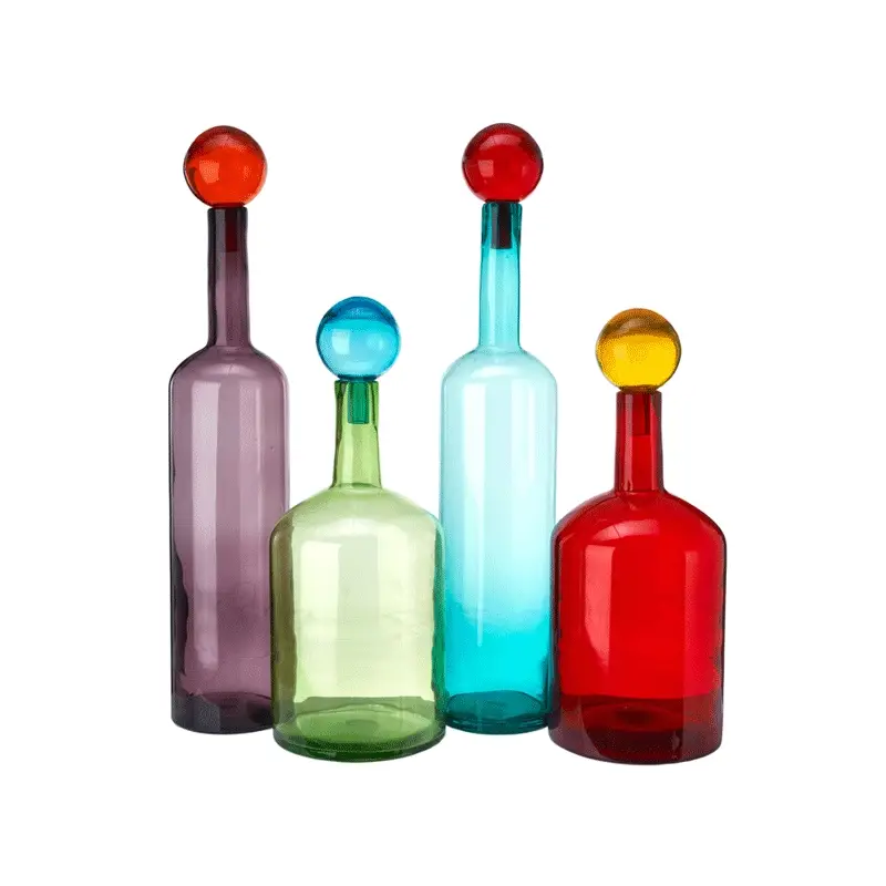 Meilleur Choix Vase Set de 4 Carafes BUBBLES AND BOTTLES XXL MulticolorePOLSPOTTEN