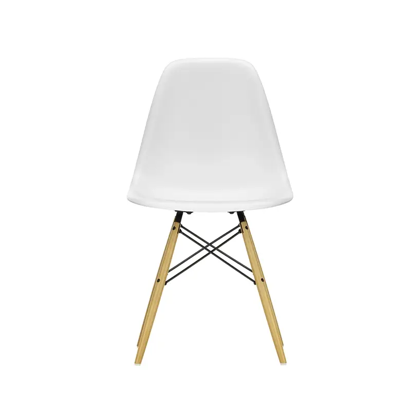 Dining Chair EAMES PLASTIC CHAIR DSW maple shade of yellow Cotton white REVITRA Prix Choc