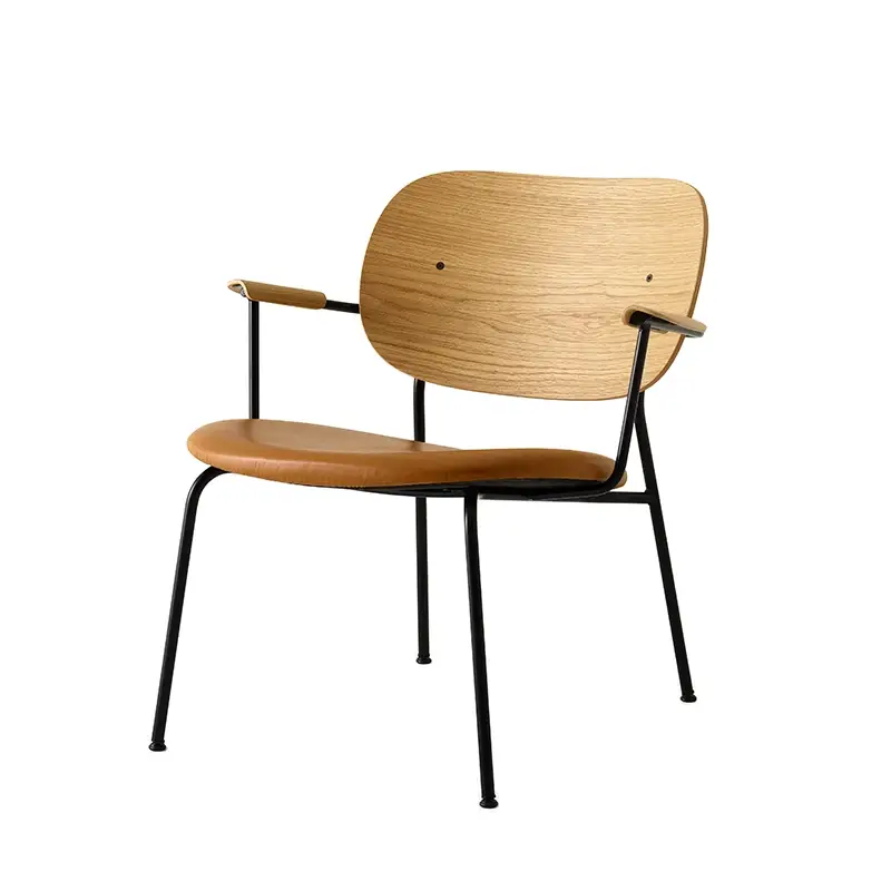 Easy chair CO LOUNGE CHAIR leather seat Cognac leather 0250/ natural oakAUDO COPENHAGEN Petit Prix