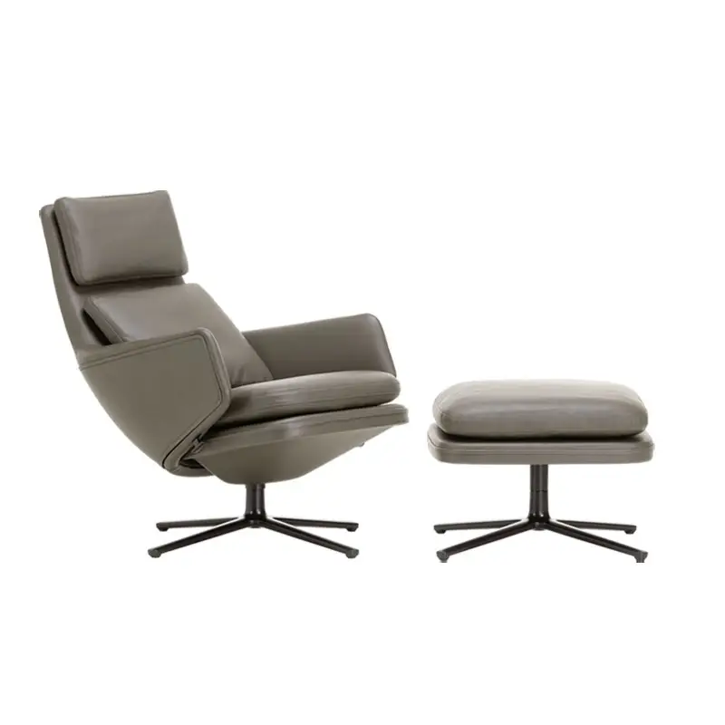 Fauteuil GRAND RELAX & OTTOMAN Gris Umbra 61/ noirVITRA Promotion