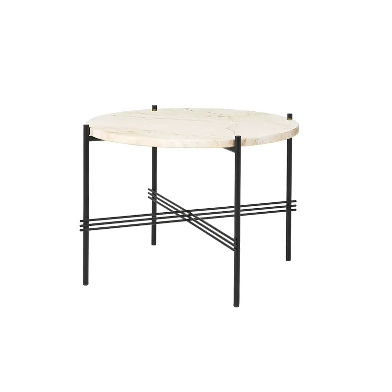 Offre Limitée Table basse TS COFFEE Ø 55 Travertin blanc neutreGUBI