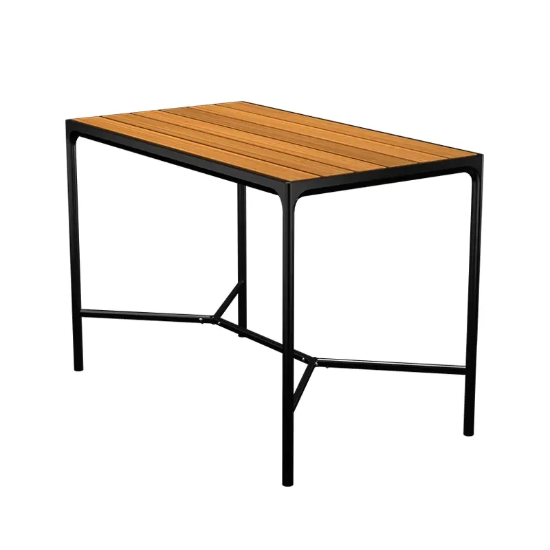 Achat Immédiat Outdoor Table FOUR high table 160×90 Bamboo/black aluminiumHOUE