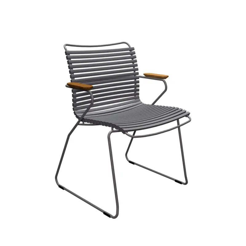 Chaise extérieure Chaise CLICK avec accoudoirs Gris foncéHOUE Meilleur Choix