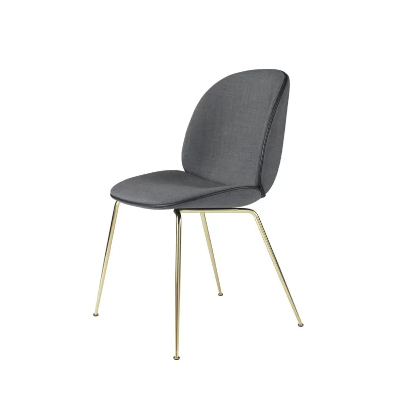 Must-Have Dining Chair BEETLE Rembourrée Remix grey 152/ brassGUBI