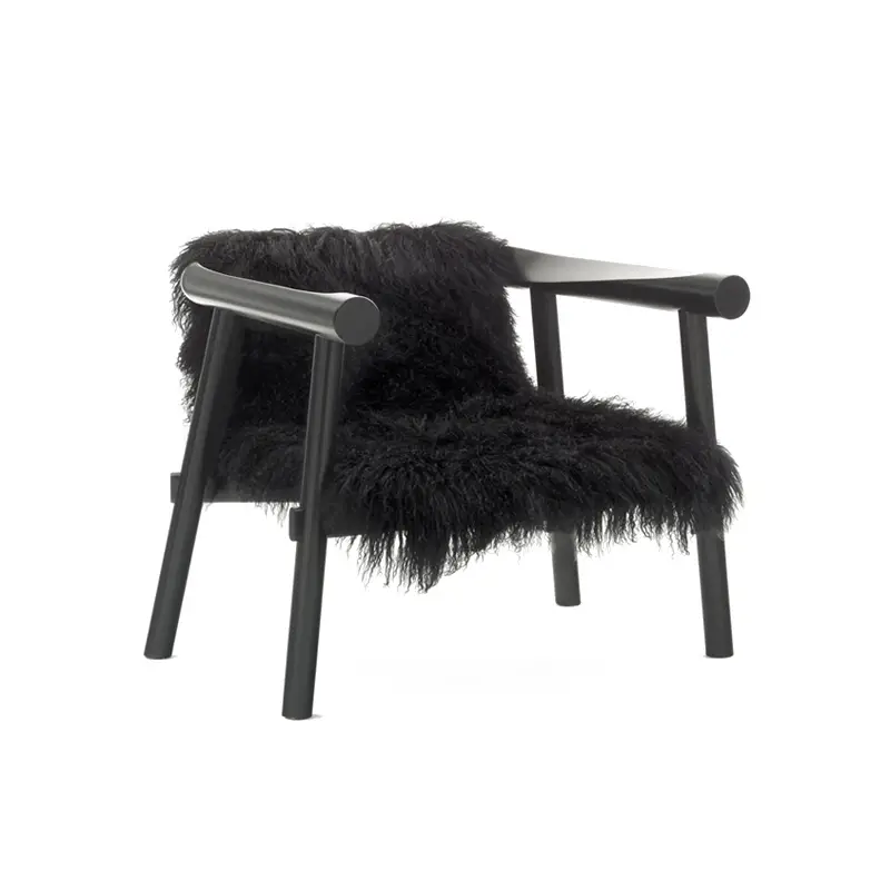 Dernière Chance Easy chair ALTAY black goatskinCOEDITION