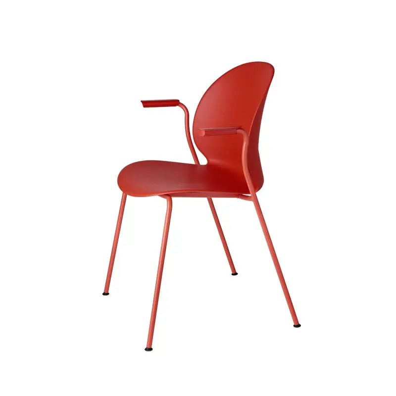 Soldes Dining Chair N02 RECYCLE with armrests Dark redFRITZ HANSEN