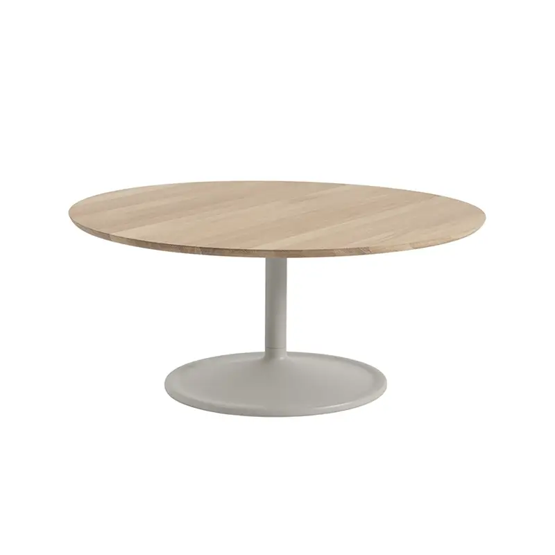 Table basse SOFT Ø 95 Chêne massif/ gris MUUTO Offre Exclusive