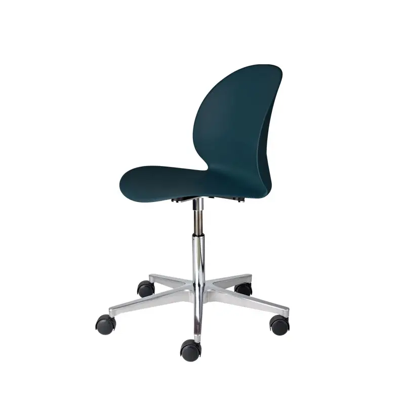 Dining Chair N02 RECYCLE base with castors Dark blueFRITZ HANSEN Acheter En Ligne