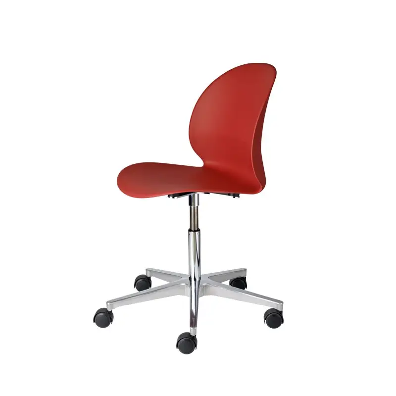 Dining Chair N02 RECYCLE base with castors Dark redFRITZ HANSEN Dernière Chance