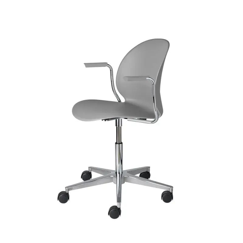 Meilleure Vente Dining Chair N02 RECYCLE with armrests and castors GreyFRITZ HANSEN