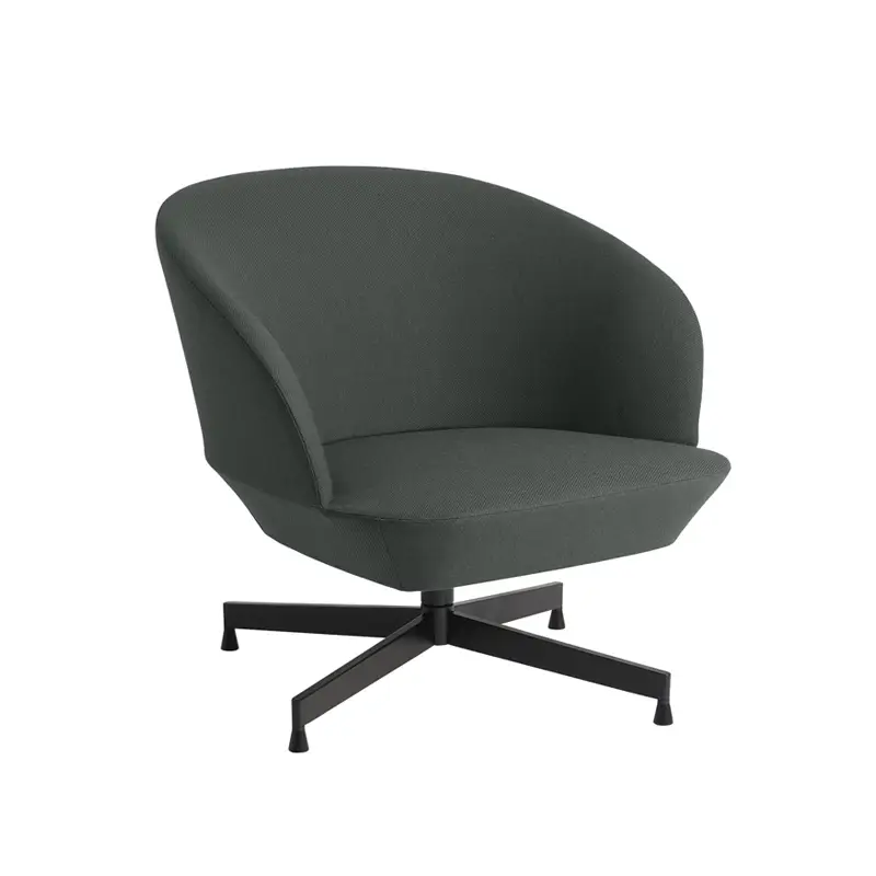 Easy chair OSLO LOUNGE swivel Twill Weave 990/ blackMUUTO Promotion Saisonnière