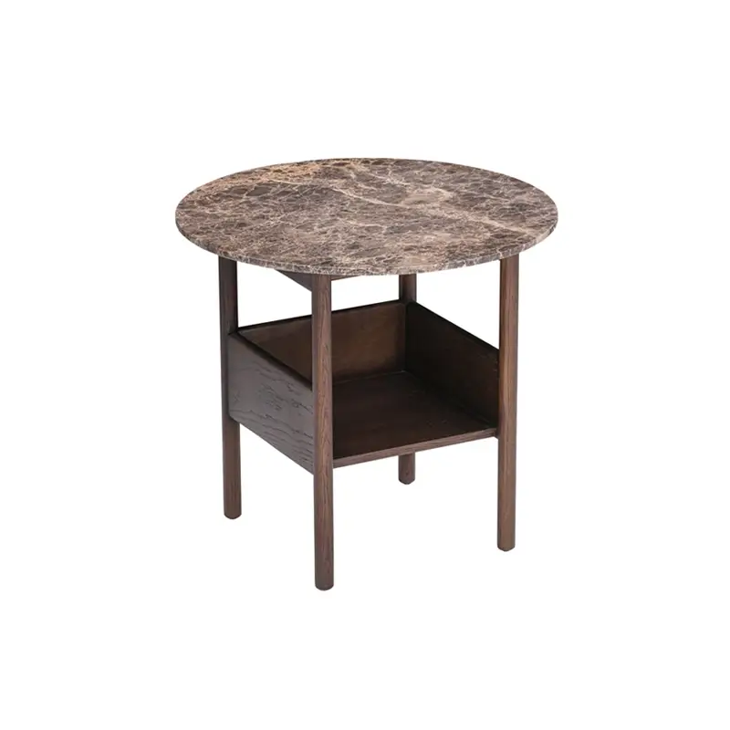 Bon Marché Side Table COLLECT ROUND Brown Emperador marbleWENDELBO