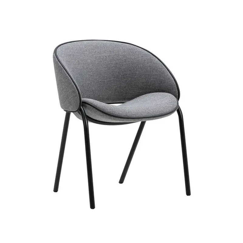 Prix Choc Chaise FOLIUM avec passepoil cuir Agata 04/passepoil et pieds noirWENDELBO