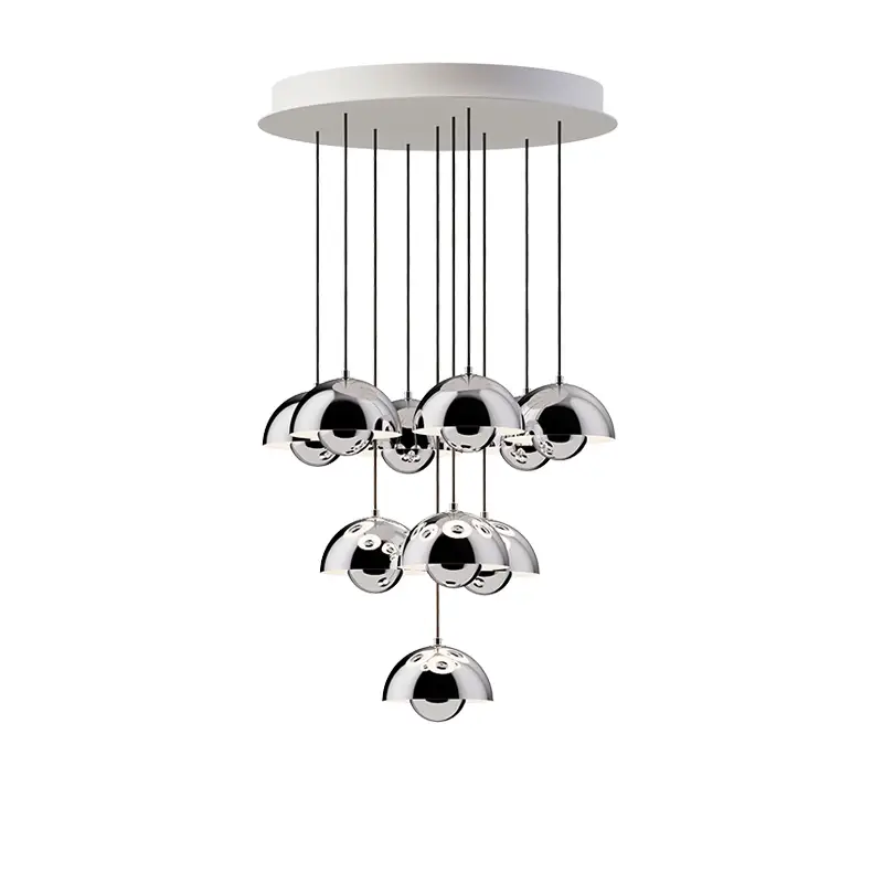 Top Vente Pendant Light FLOWERPOT CHANDELIER VP10 ChromeAND TRADITION
