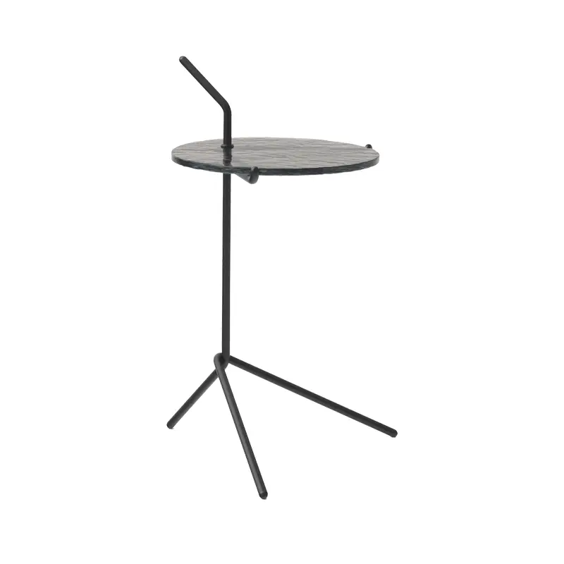 Side Table HALTEN SH9 Smoked glass / Black steelAND TRADITION Commande En Gros