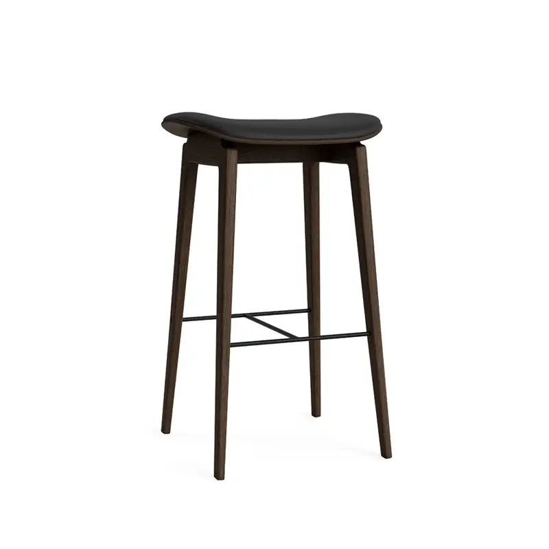 Bar Stool NY11 Ultra Black Leather 41599/ Dark Smoked OakNORR11 Marque