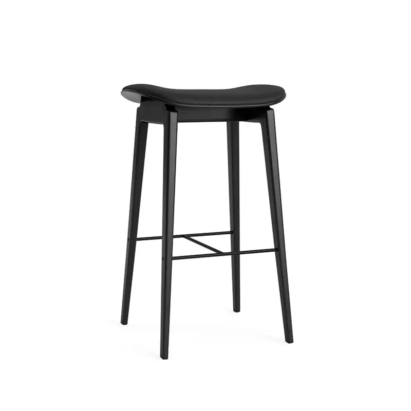 Bar Stool NY11 Ultra Black Leather 41599/ black oakNORR11 Remise
