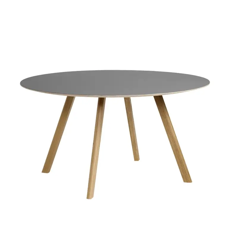Table COPENHAGUE ROUND TABLE CPH25Ø140 Lino gris/ chêne vernis à base d'eauHAY Prix Promo