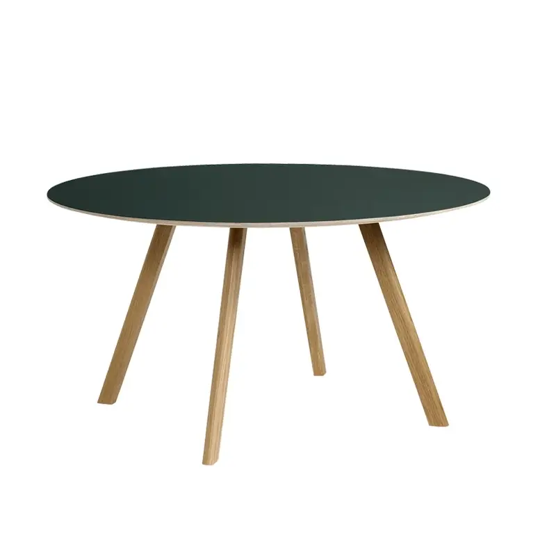 Dining Table COPENHAGUE ROUND TABLE CPH25 Ø140 Lino green/ oak water-based varnishHAY Populaire